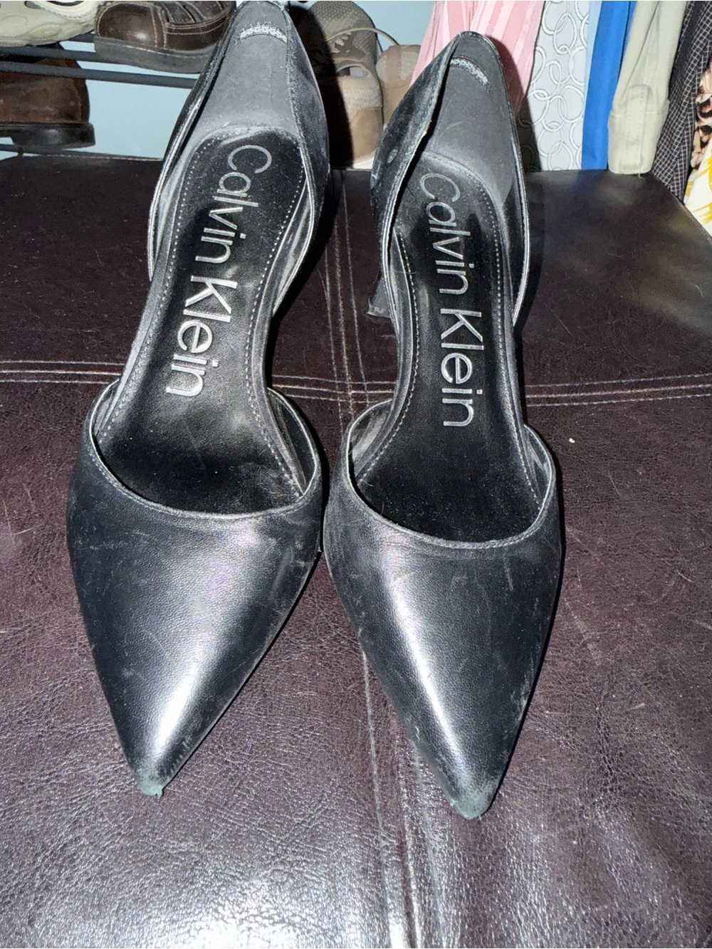 Calvin Klein Black Pointed-Toe D'Orsay Pumps